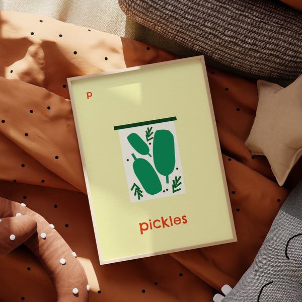 P for Pickles- Alphabet Art Print