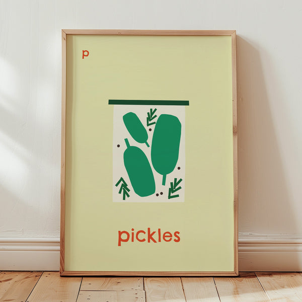 P for Pickles- Alphabet Art Print