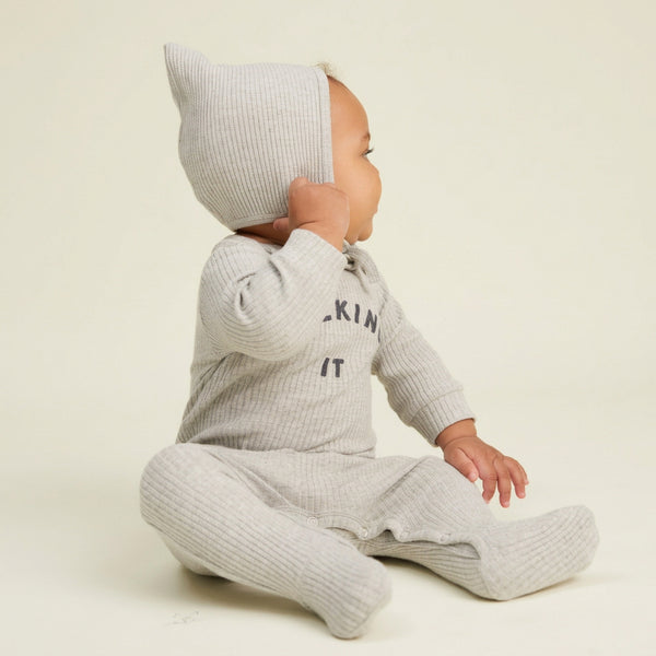 Pixie Grey Marl Cotton Bonnet