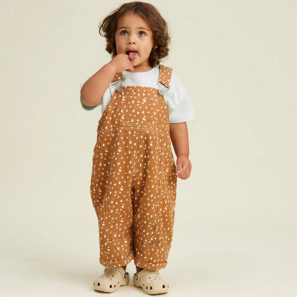 Blythe Fawn Print Cotton Dungarees