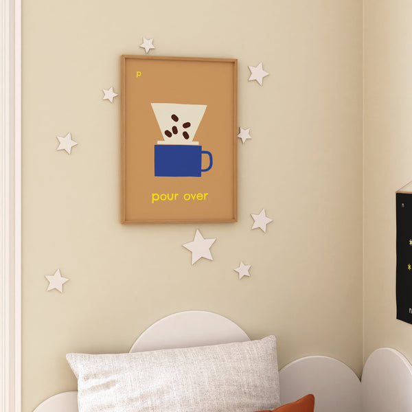 P for Pour Over- Alphabet Art Print