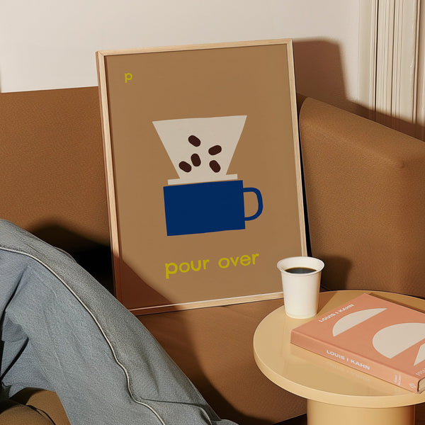 P for Pour Over- Alphabet Art Print