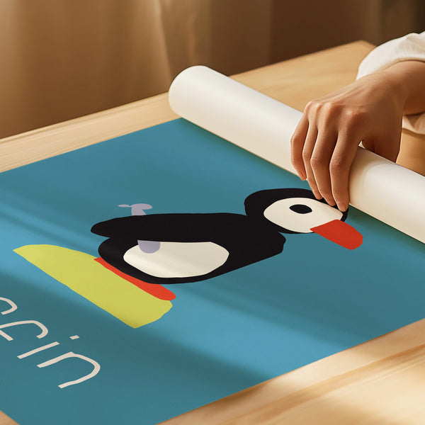 P for PUFFIN-Alphabet Art Print