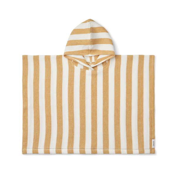 Paco Cotton Hooded Towel Poncho (White/Yellow Mellow)