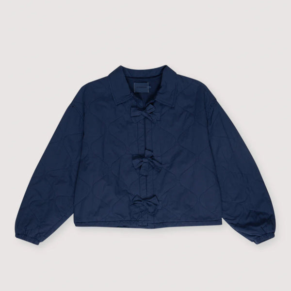 MAMA Panacea Quilted Bow Cotton Jacket (Navy)