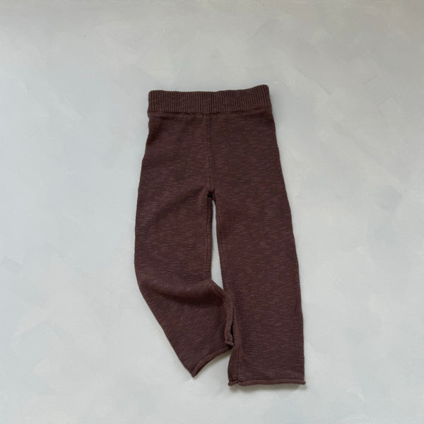 Cocoa Teddy Wide Leg Cotton Knit Bottoms