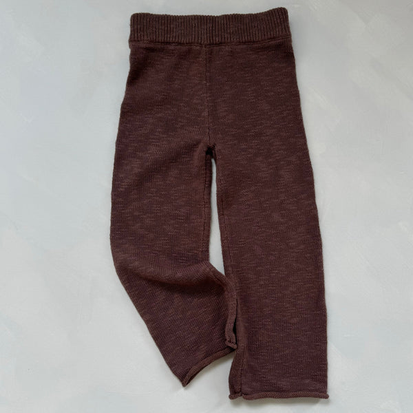 Cocoa Teddy Wide Leg Cotton Knit Bottoms