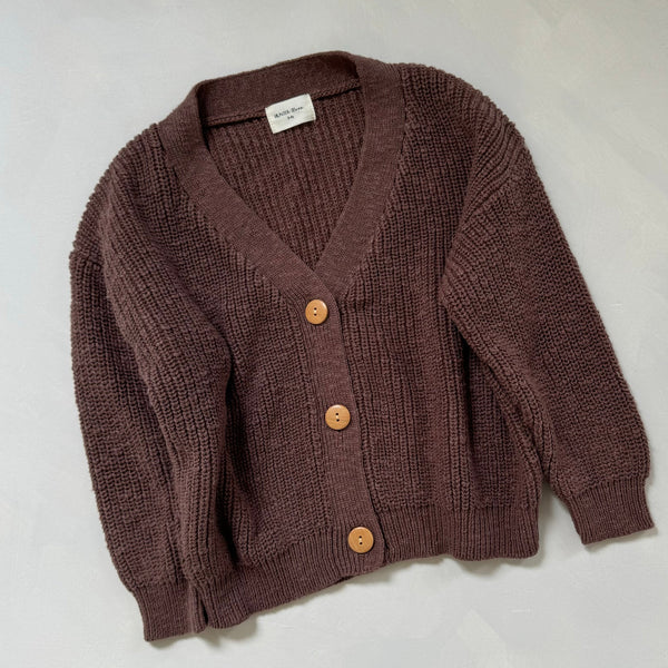 Cocoa Teddy Oversized Cotton Cardigan