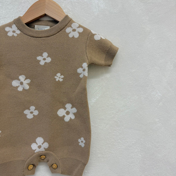 Rue Bloom Cotton Knit Short Sleeve Baby Romper