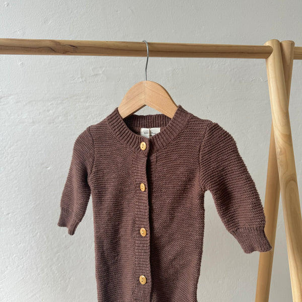 Cocoa Teddy Cotton Knit Baby Romper
