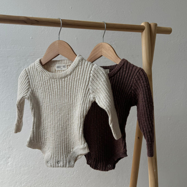 Oatmeal Teddy Cotton Baby Bodysuit
