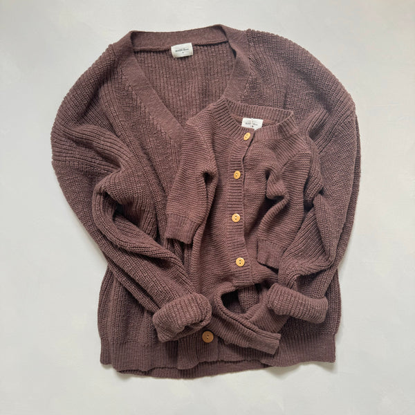 MAMA Cocoa Teddy Oversized Cotton Cardigan