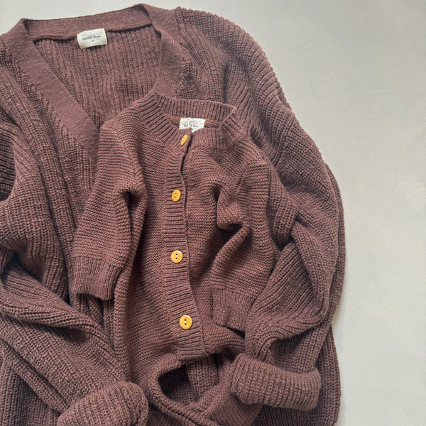 MAMA Cocoa Teddy Oversized Cotton Cardigan