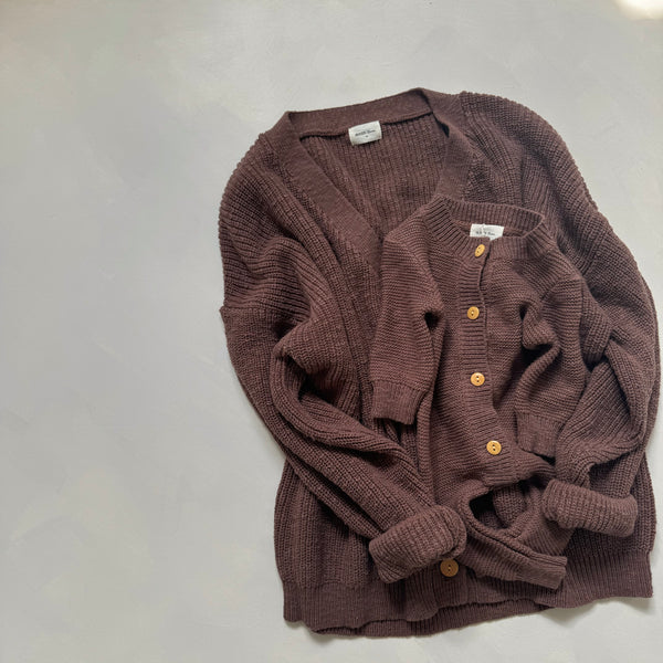 MAMA Cocoa Teddy Oversized Cotton Cardigan