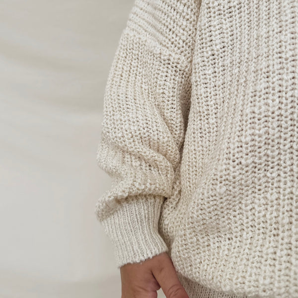 Oatmeal Teddy Oversized Cotton Jumper