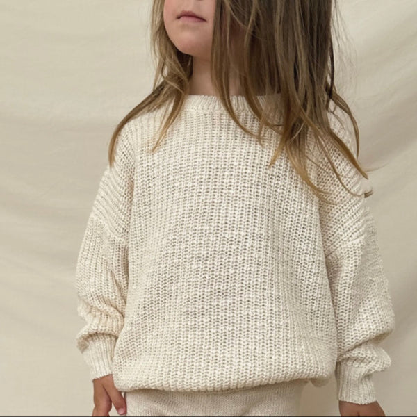 Oatmeal Teddy Oversized Cotton Jumper