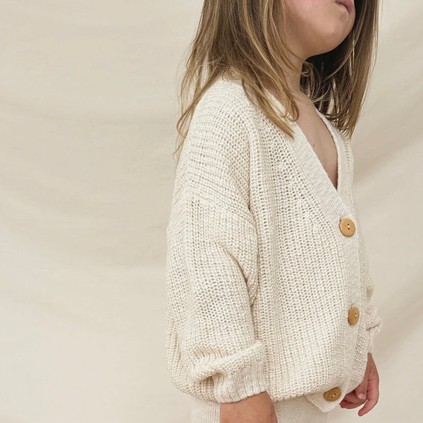 Oatmeal Teddy Oversized Cotton Cardigan
