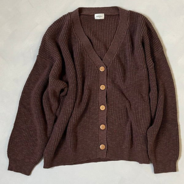 MAMA Cocoa Teddy Oversized Cotton Cardigan