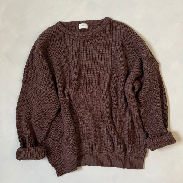 MAMA Cocoa Teddy Oversized Cotton Jumper