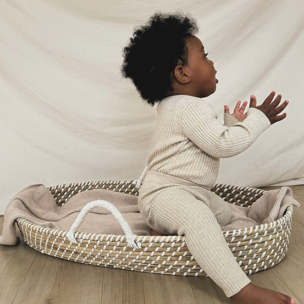 Noa Cotton Ribbed Knit Leggings (Wheat)