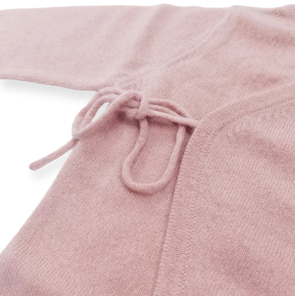 Maeve Premium Cashmere Wrap Footed Babygrow (Pink)