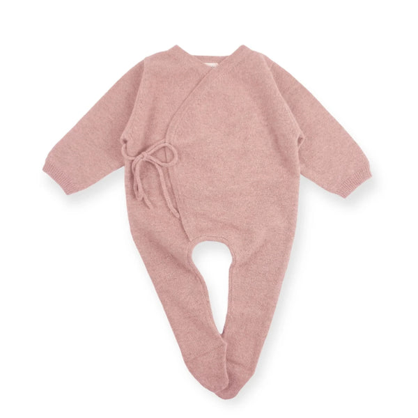 Maeve Premium Cashmere Wrap Footed Babygrow (Pink)