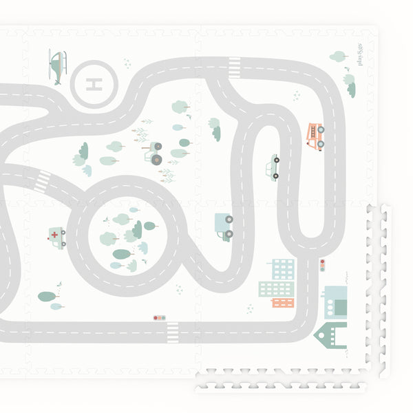Tiloo Road Map Puzzle Piece Foam Playmat