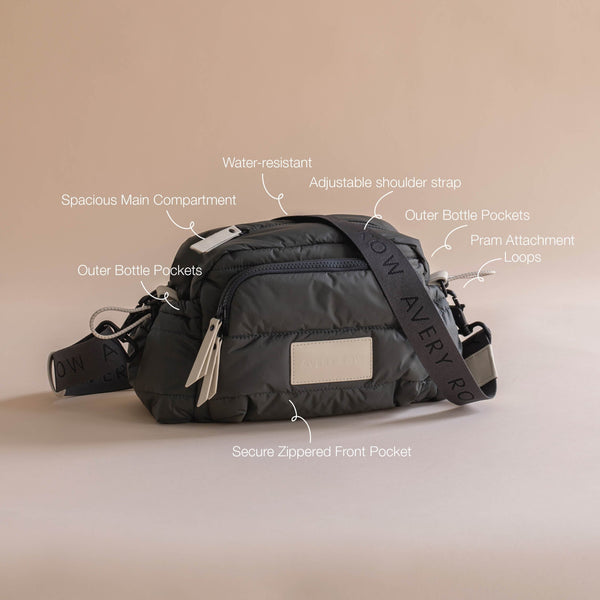 Pram Organiser Cross-Body Bag (Soft Black)
