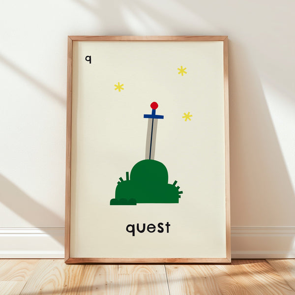 Q for Quest- Alphabet Art Print