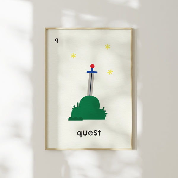 Q for Quest- Alphabet Art Print