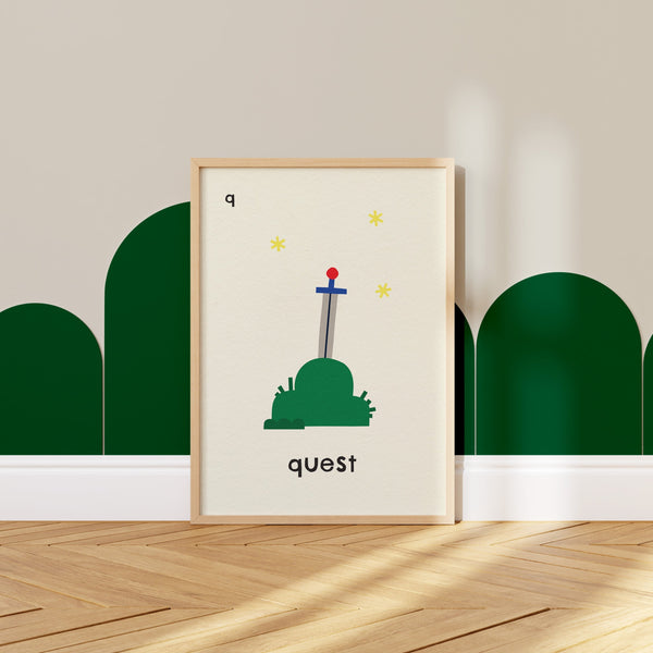 Q for Quest- Alphabet Art Print