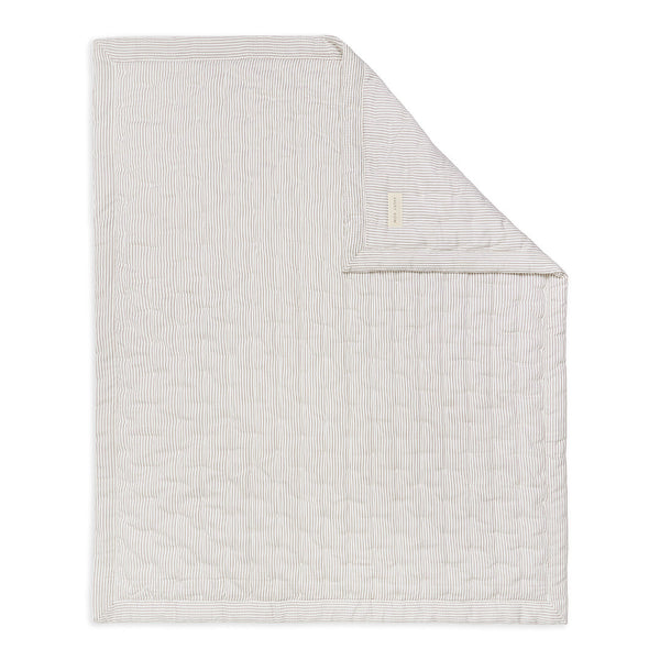 Woven Quilted Cot & Single Bedspread (Natural Stripe)