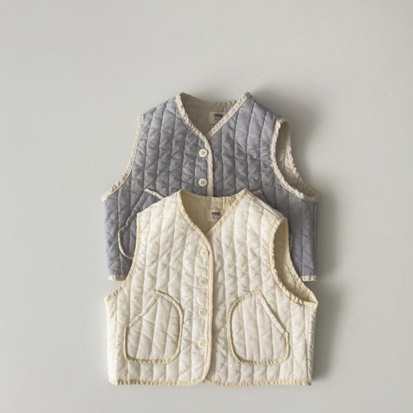 Kaia Cotton Quilted Gilet (Ivory)