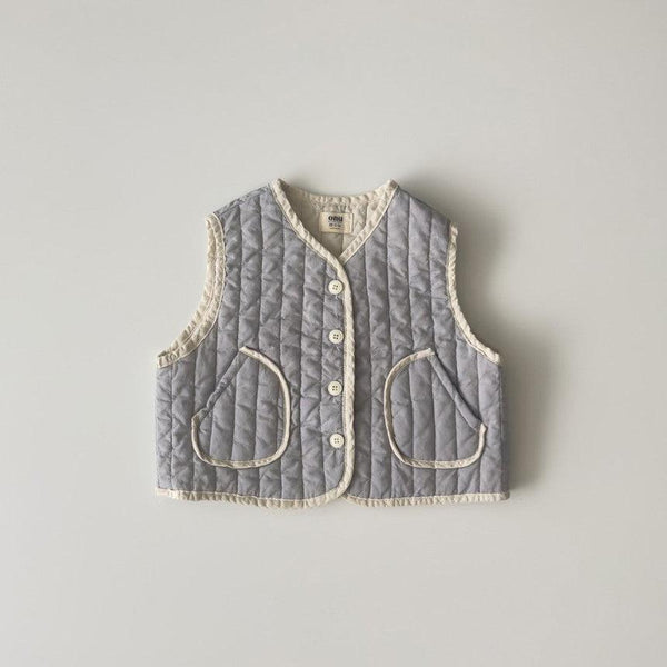 Kaia Cotton Quilted Gilet (Grey Blue)