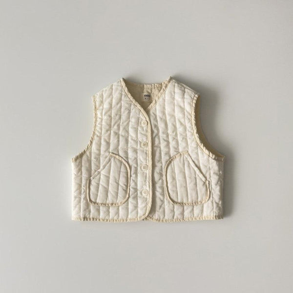 Kaia Cotton Quilted Gilet (Ivory)