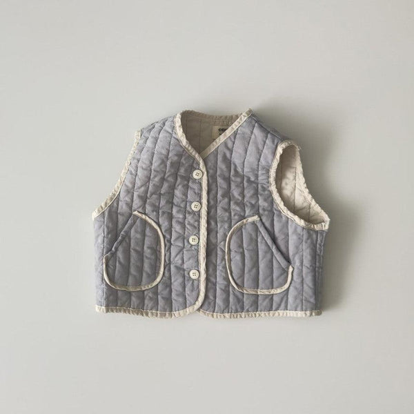 Kaia Cotton Quilted Gilet (Grey Blue)