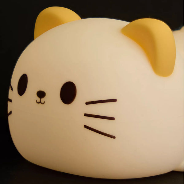 Sweet Kitty Silicone LED Nightlight Lamp with Alarm Clock