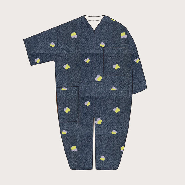 Rae Overall All in One Embroidered Denim