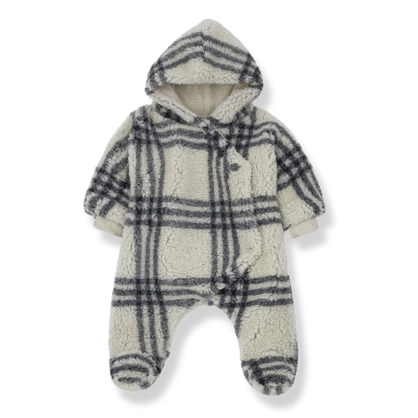 Rafa Checked Teddy Baby Pramsuit (Oatmeal)