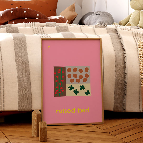 R for Raised Bed - Alphabet Art Print