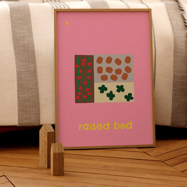 R for Raised Bed - Alphabet Art Print