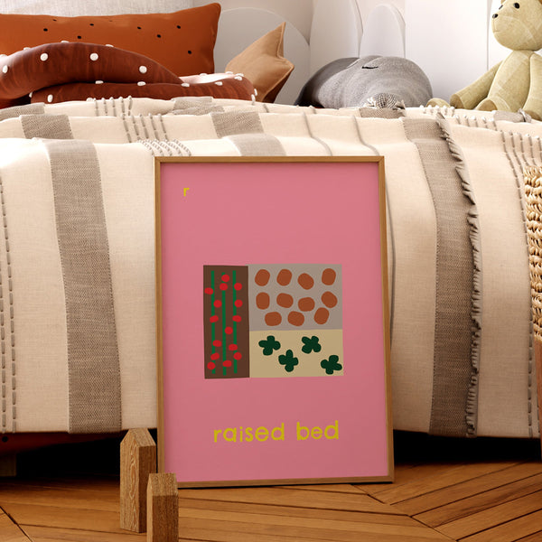 R for Raised Bed - Alphabet Art Print