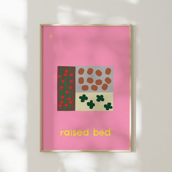 R for Raised Bed - Alphabet Art Print