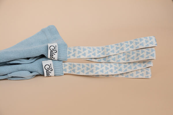Silly Silas Unisex Tights with Pattern Braces (Misty Blue)