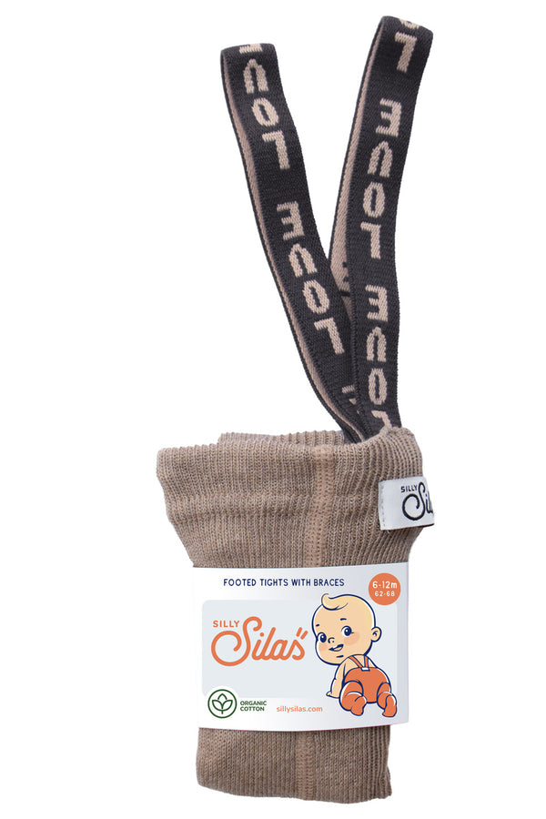 Silly Silas Unisex Patterned Tights with Braces (Peanut Blend)
