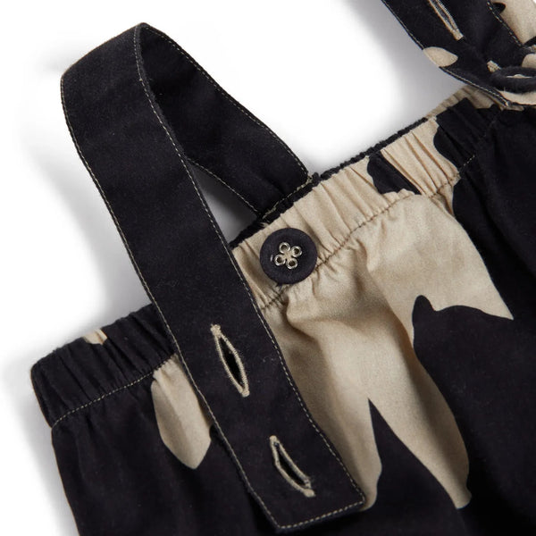 Printed Frill Leg Baby Romper (Mocha)