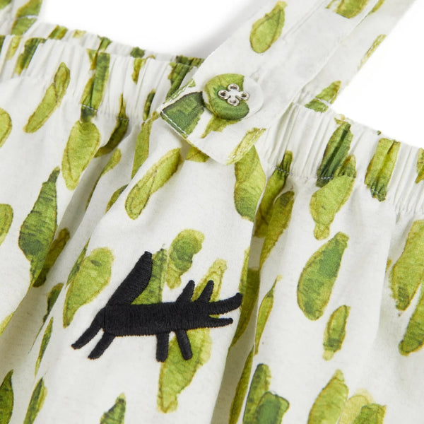 Printed Frill Leg Baby Romper (Green)