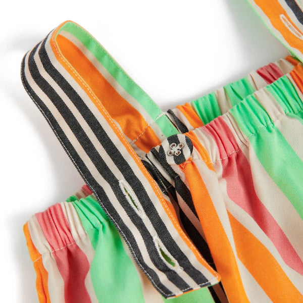 Rainbow Stripe Frill Leg Baby Romper