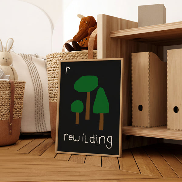 R for Rewilding- Alphabet Art Print