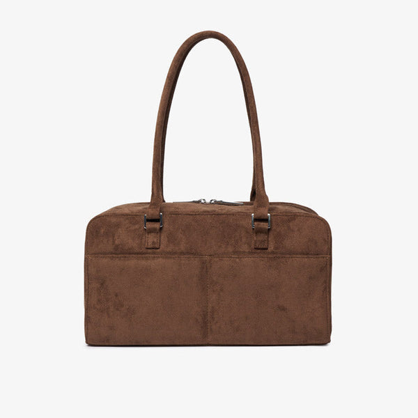 Riley Compact East-West Changing Bag (Brown Faux Suede)
